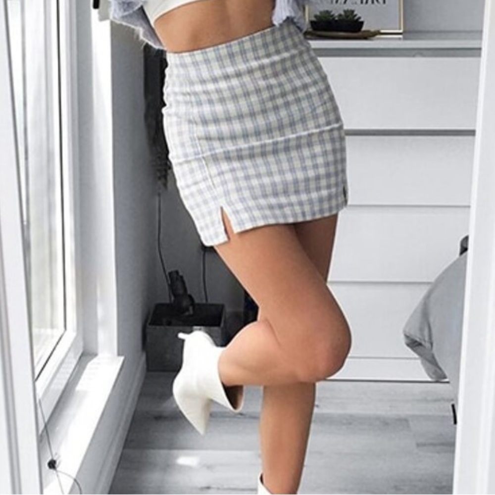 Gingham Print Skirt